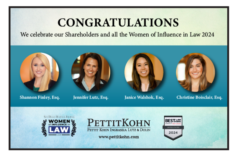 Patsy Kohn San Diego Business Journal Recognizes Four Pettit Kohn Shareholders as ...